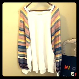 We the Free/ Rainbow Dreams thermal knit top Lg